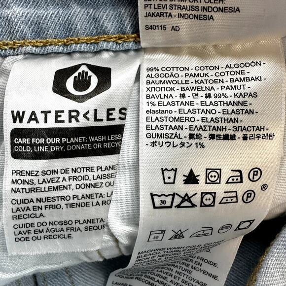 Levi's 501 Skinny Jeans Light Acid Wash Bleach High Rise Stretch Blue 28x28 - Picture 5 of 7